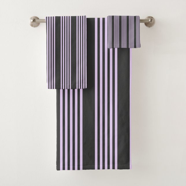Lilac violet et charbon de bois cinq bandes motif (En situation)