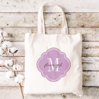 Lilac violet Monogramme Fleur Sac fourre-tout fill