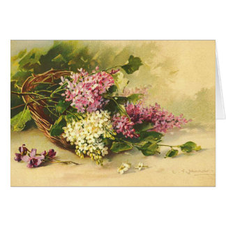 Lilacs dans une carte panier