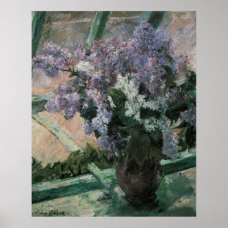 Lilacs dans une fenêtre, Mary Cassatt Poster