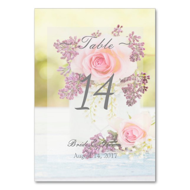 Lilacs et Rose Vintage Wedding Numéro de table (Par défaut)