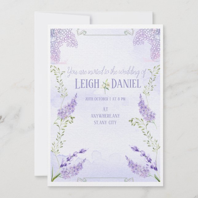 Lilacs faire-part de mariage (Devant)