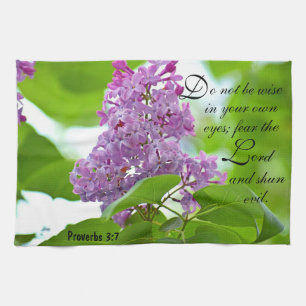 Lilacs Proverbes 3:7 Serviette de cuisine