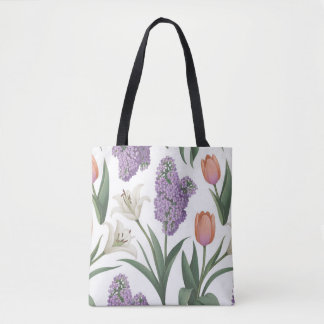 Lilacs Tulips Lilies Shopping Errand Sac fourre-to