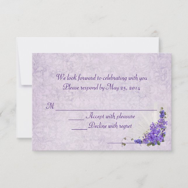 Lilas de mariage RSVP (Devant)