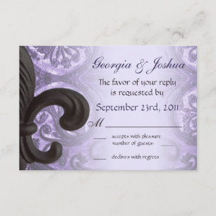 lilas "fer fleur de lis" Mariage RSVP