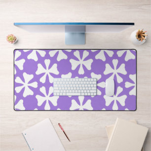 Lilas violet et blanc motif floral géométrique