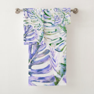 Lilas Violet Île Feuilles de Palmier Tropical Été