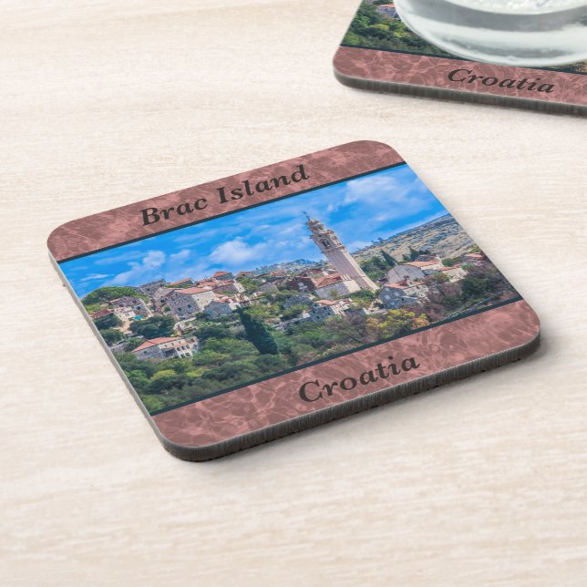 L'île de Brac, Croatie Dessous de verre (Côté gauche)
