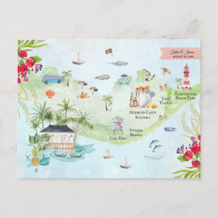 L'île de Sanibel   Carte Itinéraire De Mariage De 