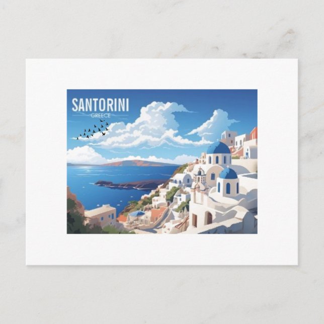 L'île de Santorin en Grèce Carte postale Voyage (Devant)