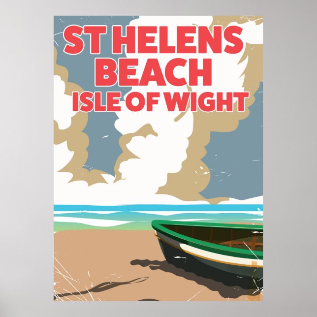 L'île de St helens plage île de poids affiche de v (Devant)