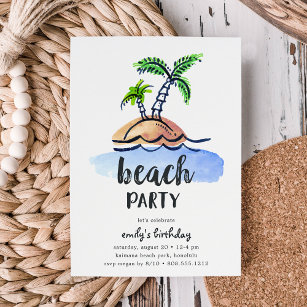 L'île déserte   Summer Beach Party Invitation