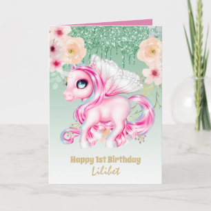 Lilibet 1er Anniversaire Cartes - Princesse Unicor