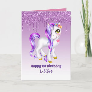 Lilibet 1er Anniversaire Cartes - Princesse Unicor