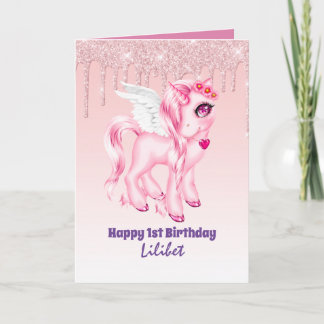 Lilibet 1er Anniversaire Cartes - Princesse Unicor