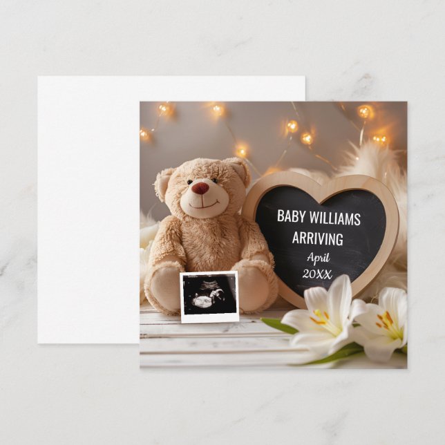 Lilies Baby Faire-part Médias sociaux (Devant / Derrière)