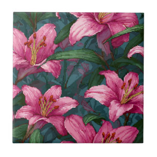 Lilies de mosaïque cool Carreaux Pour sol de cuisi