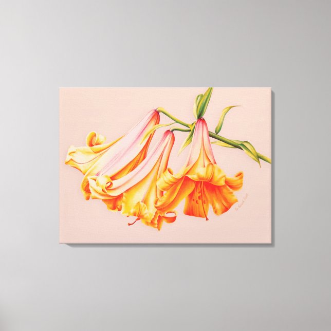 "Lilies" fine art en toile botanique moyen (Recto)