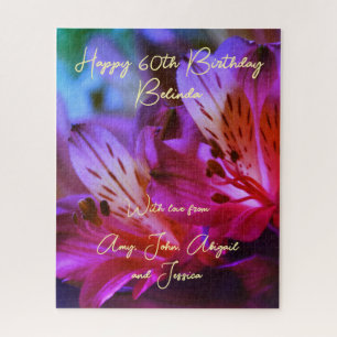 Lilies Floral Personnalisable Jigsaw Puzzle