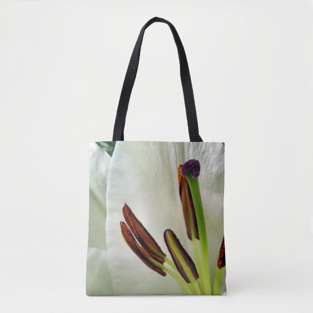 Lilium Blanc Oriental Tout Sur Sac D'Impression (Devant)