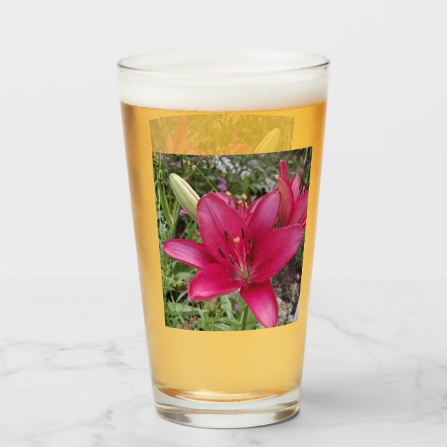 Lilly en verre rose vif (Devant (rempli))