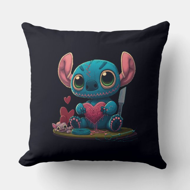 Lilo et Stitch Valentine Hearts Coussin graphique (Recto)