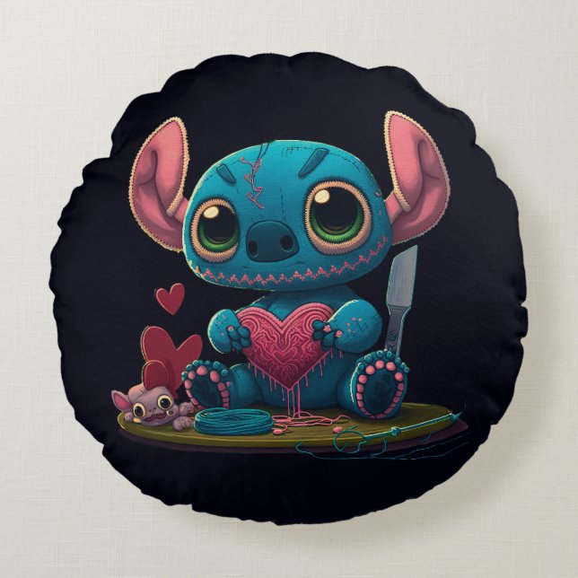 Lilo et Stitch Valentine Hearts Coussin graphique (Devant)