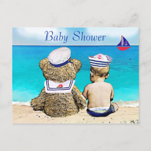 Lil'Sailor et Teddy Bear Baby showers Invitations