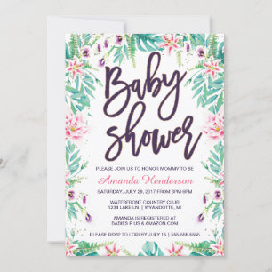Lily Baby shower Invitation   Baby shower floral