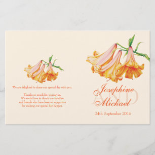 Lily bell Lilies programme de mariage
