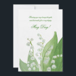 Lily de la carte Valley<br><div class="desc">La lys des fleurs de la vallée est un symbole du jour de mai. Envoyez vos souhaits de mai avec cette carte d'aquarelle.Conçu par Freepik). () La carte est facile à customiser avec votre libellé, police, couleur de police et choix de six types de papier.() Pas exactement ce que vous...</div>
