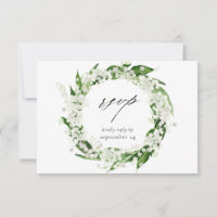 Lily de la vallée Florale blanche w Repas Carte RS
