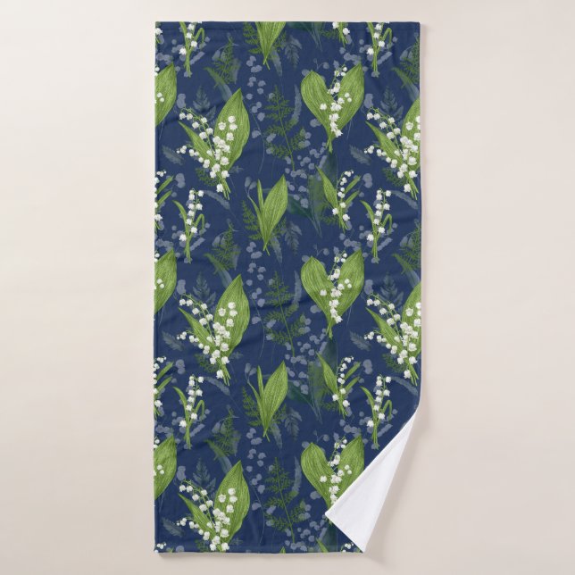 Lily de l'Arrière - plan bleu foncé de la vallée (Serviette de bain)