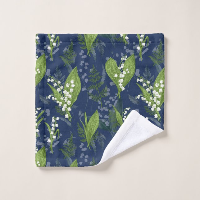 Lily de l'Arrière - plan bleu foncé de la vallée (Gant de toilette)