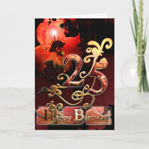 Lily Dream flower Happy 25 Anniversaire carte
