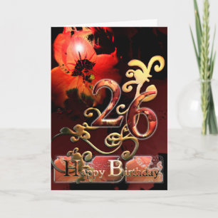 Lily Dream flower Happy 26 Anniversaire carte