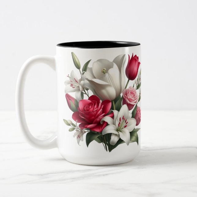 Lily et rose Mug à deux tons, 15 oz (Gauche)