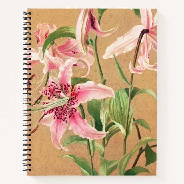 Lily Flower Imprimer Puce Journal grand an noir (Devant)