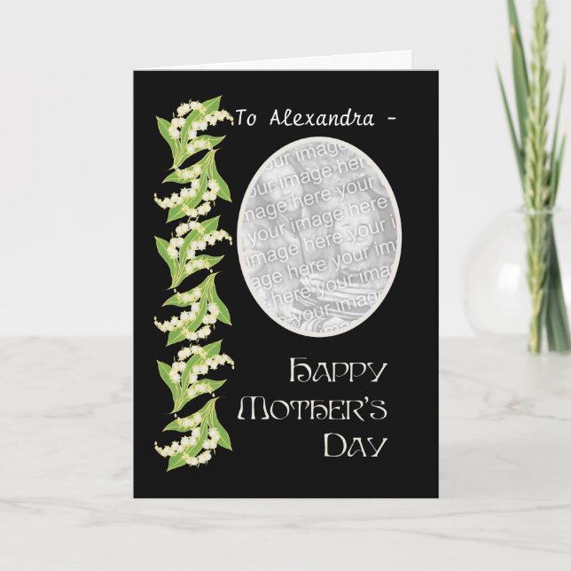 Lily Mothers Day Carte photo, Noir, pour personnal (Devant)