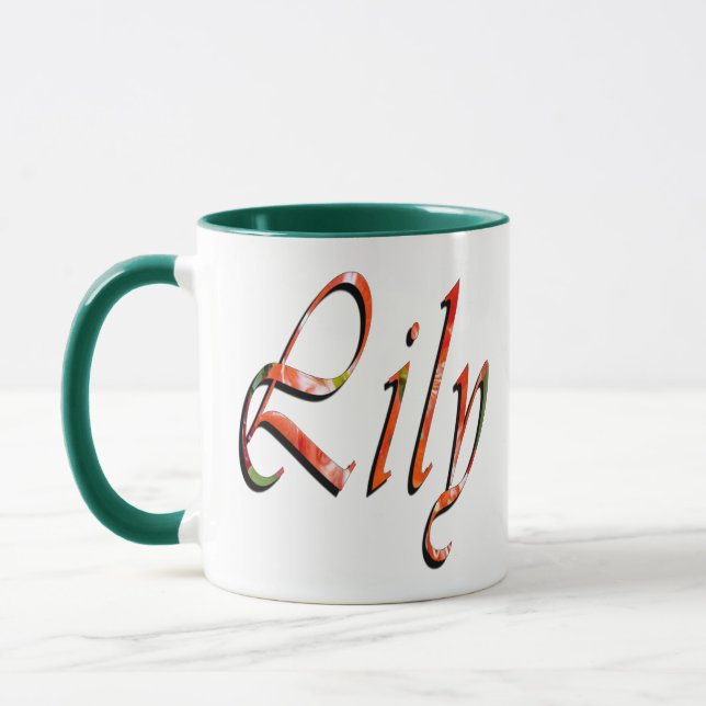 Lily Nom Logo Vert Combo Café Mug (Gauche)