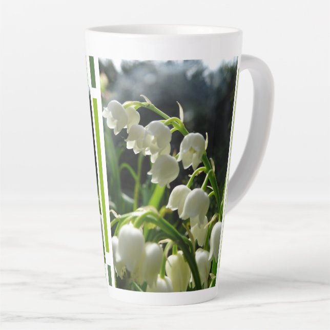 Lily-of-the-Valley Design Latte Mug (Angle droit)