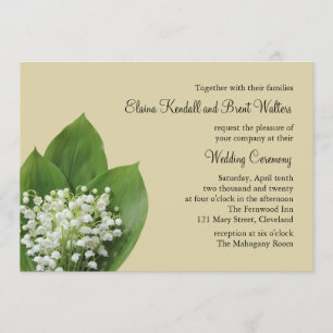 Lily of the Valley Faire-part de mariage (beige)