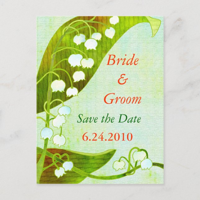 Lily of the Valley : Save-the-Date Mariage Carte p (Devant)