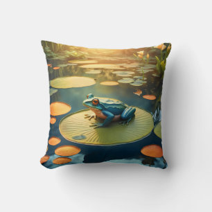 Lily Pad King – Grenouille Coussin de Lancer Décor