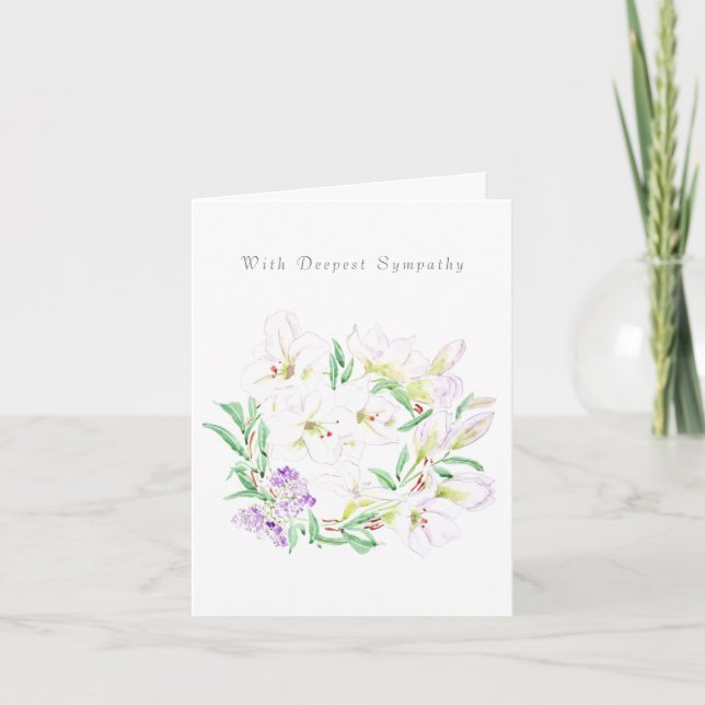 Lily Wreath Penser à votre carte de sympathie (Devant)
