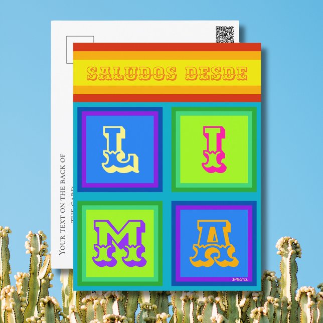 Lima Pérou serape couleur vacances Carte postale (Créateur téléchargé)