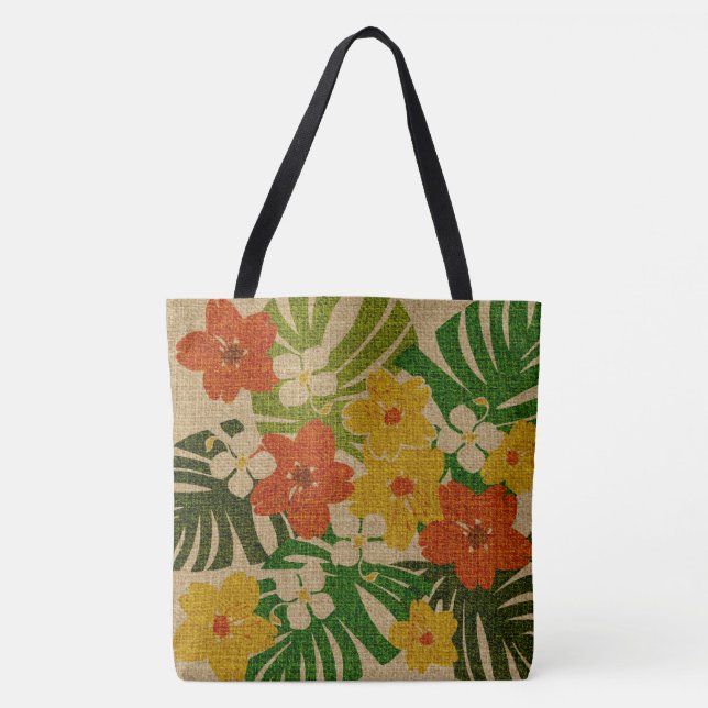 Limahuli Garden Vintage Hawaï Floral Beach sac (Devant)