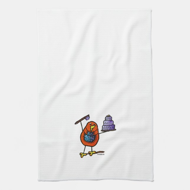 LimbBirds "MERCI DA !" Serviette de cuisine (Vertical)