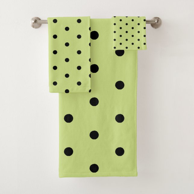 Lime Chartreuse Whimsical Black Polka Point (En situation)